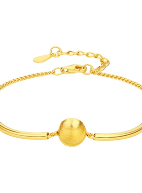 周六福炫闪小金球S925银手链