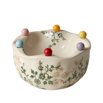 干果零食糖果盘子复古繁花家用