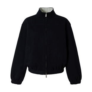 RPB BRAND老钱风复古立领短外套女宽松飞行员夹克酷感休闲风上衣