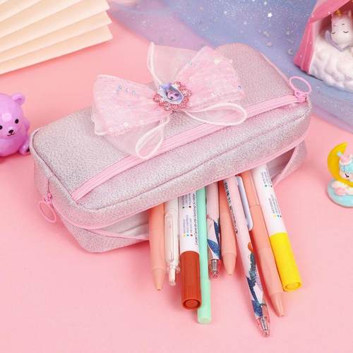 新款公主蝴蝶结笔袋可爱奶铅笔ins小学生颜高袋文具值高级袋呼呼