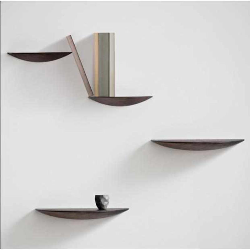 北欧创意实木置物架半圆隔板形层架书架样板间装饰层板一字隔板