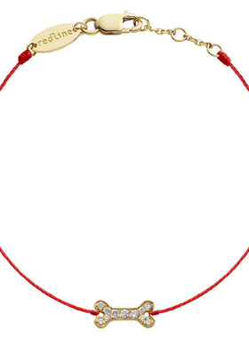 女士配饰镶钻克拉骨头吊坠绳手链