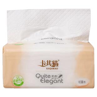 卡其猫抽纸整箱120包柔感加厚纸巾可湿水餐巾纸面巾纸实惠装家用