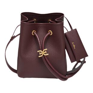 SAM EDELMAN山姆爱德曼斜跨单肩牛皮束口婚包红色水桶包女CAIN