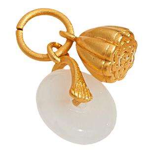 古法沙金夹扣莲蓬柿子手绳项链吊坠diy配件配珠手链手串手工编织