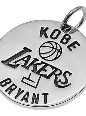 S925纯银纪念kobeNBA紫金王朝湖人队吊牌黑曼巴精神科比经典8号服