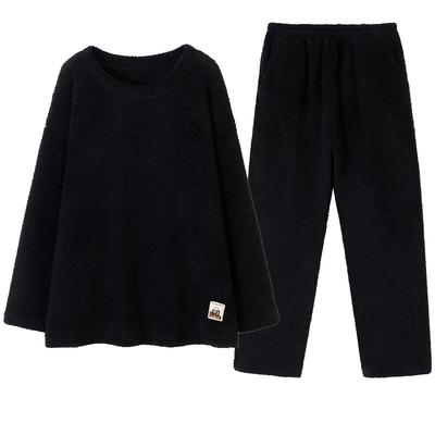 睡衣女士秋冬半边绒长袖家居服