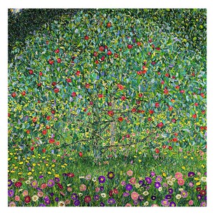 果树 克里姆特油画布喷绘仿制油画餐厅挂画客厅背景装饰画风景画