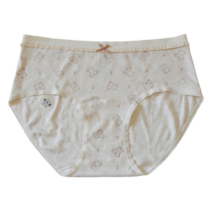 私物~奶呼呼可爱兔子熊磨毛彩纱女内裤加长裆中腰包臀三角裤0924A