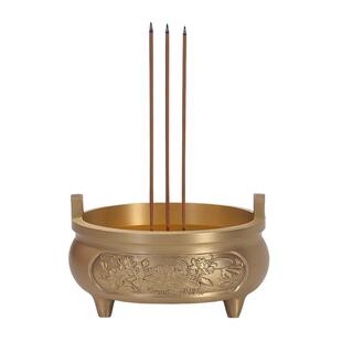 铜香炉上香供佛供奉檀香炉香薰炉家用室内线香插竹签香祭祀熏香具