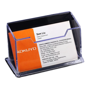 透明名片盒大容量前台名片架座多层桌面亚克力创意商务架子摆台放装卡片收纳盒子展示架男塑料台式名片夹简约