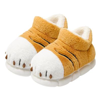 鲨际虎爪棉拖鞋高帮保暖可爱外穿