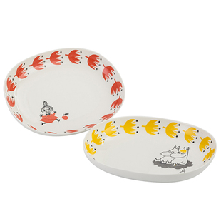 姆明Moomin芬兰日本进口卡通陶瓷盘碟套装家用餐具礼盒点心盘圆盘