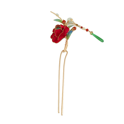 SORO苏绒【丹华曳翠】新中式非遗绒花发簪发饰教师节惊喜好物