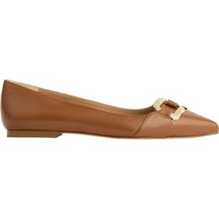 LK BENNETT棕色平底鞋2025年秋新款金属扣气质通勤尖头女单鞋