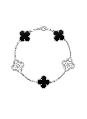 高级感仿白贝母四叶草手链轻奢小众精致不掉色手饰七夕送女友礼物