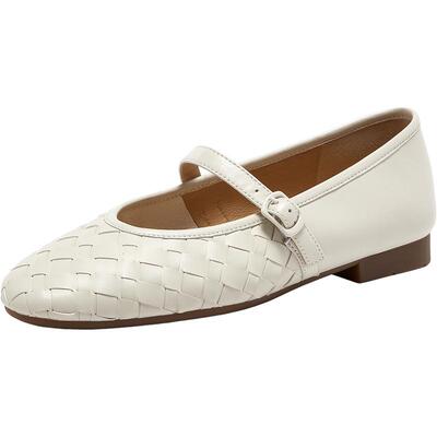 Bata编织玛丽珍女秋季商场新款通勤透气软底浅口单鞋AVL64AQ6