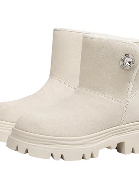 莎莎苏加绒保暖雪地靴毛毛靴