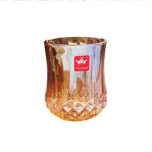 北欧简约钻石杯玻璃杯早餐牛奶杯茶杯商用果汁啤酒威士忌杯漱口杯