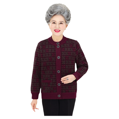 老年人女加绒套装奶奶水貂绒外套