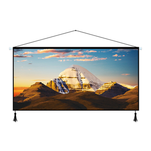 藏式网红冈仁波齐布艺挂画客厅卧室酒店背景墙西藏挂布挂毯装饰