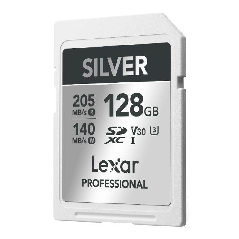 雷克沙sd卡存储卡128g内存卡佳能富士尼康相机V30闪存卡Silver