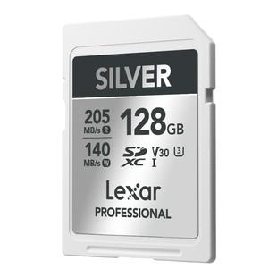 雷克沙sd卡存储卡128g内存卡佳能富士尼康相机V30闪存卡Silver