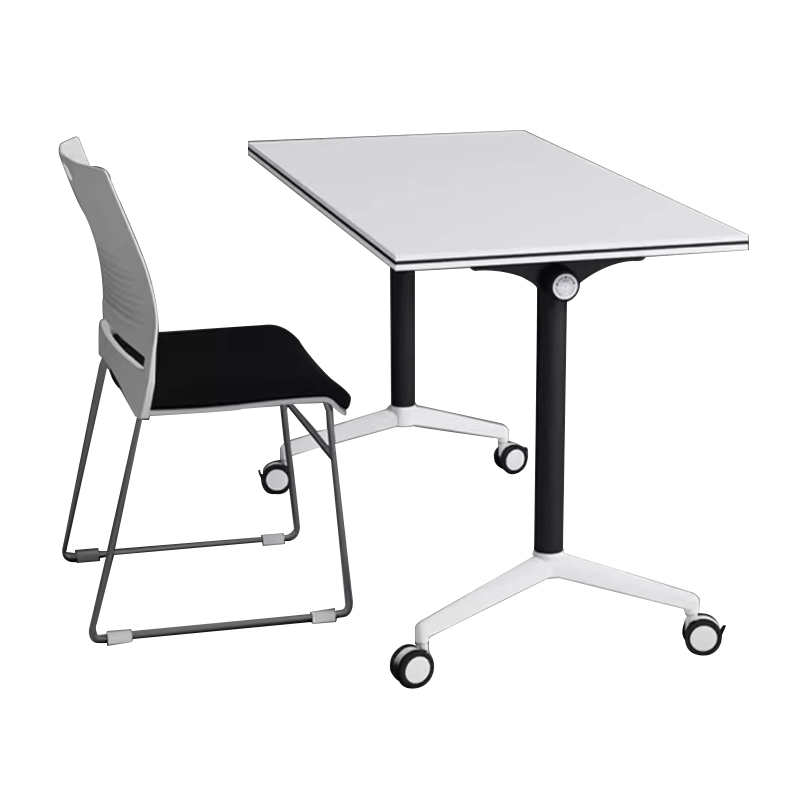 折叠会议桌可移动简易拼接长条桌带轮多功能折叠培训办公桌椅组合