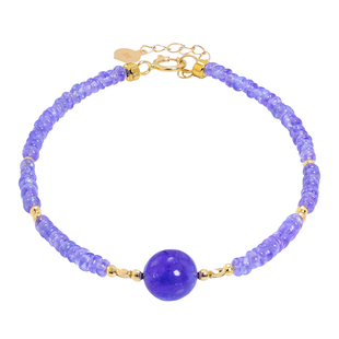 若华珠宝坦月 素面坦桑石手链女18K金彩宝手串宝石手饰礼物定制