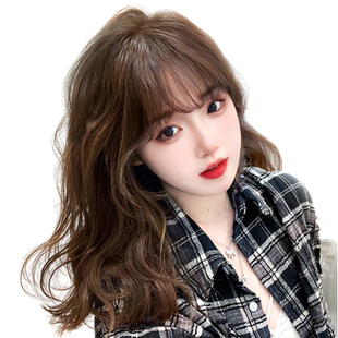 瑞家时尚百搭法式慵懒卷发蓬松假发真发全真人发中长发造型全头套