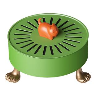 空之喵喵日式蚊香炉室内香薰炉家用盘托带盖创意檀香防火香炉摆件