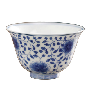 景德镇陶瓷主人杯2只装功夫茶具单杯茶杯青花瓷釉里红品茗杯茶盏