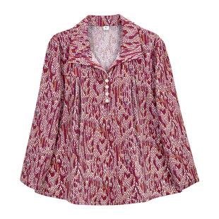 中老年女装加大码妈妈装反领长袖200斤宽松遮肚腩洋气显瘦上衣