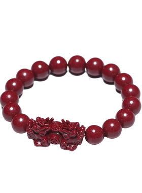 普陀山天然朱砂双貔貅本命年手链