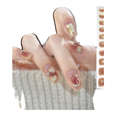 【二套送灯】照灯变硬半固化凝胶光疗甲油胶贴uv美甲贴纸指甲贴