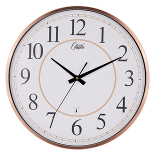 康巴丝钟表挂钟客厅卧室静音金属创意时钟简约时尚挂表家用电波钟