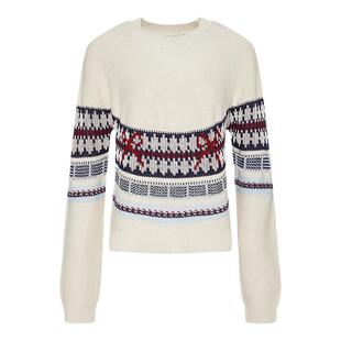 MOUSSY 冬季新品复古民族风花纹拼接撞色毛针织028IAA70-1611