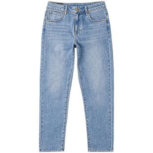 【张凌赫代言】Lee商场同款413标准高腰小直脚浅蓝女牛仔裤休闲潮