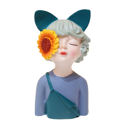 少女向日葵插花结婚礼物家居装饰