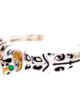 渡鸦原创限定欧美烙印925银手镯