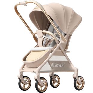 SISVER可坐可躺双向高景观一键折叠轻便0到3岁宝宝新生婴儿推车V6