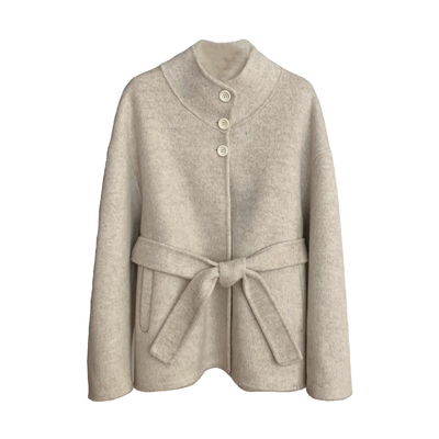 曼斯一衣四穿双面呢狐狸毛呢外套