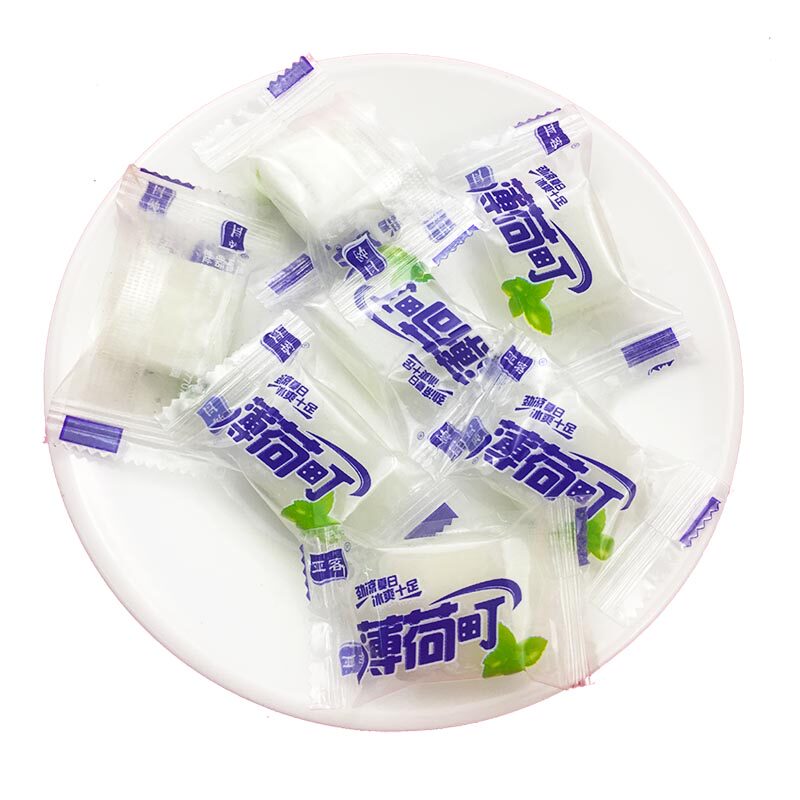 薄荷叮薄荷糖块老式糖果8090后怀旧劲凉糖500g休闲清凉口袋零食