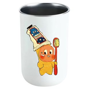 可爱漱口杯304不锈钢家用刷牙杯子牙缸防霉抗菌牙刷杯情侣款一对