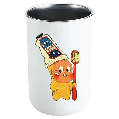 可爱漱口杯304不锈钢家用刷牙杯子牙缸防霉抗菌牙刷杯情侣款一对