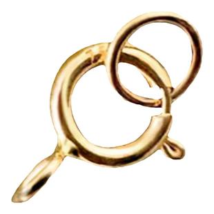 【臻怡】 18K金配件750弹簧扣配圈项链扣4MM4.5MM5MM5.5MM珠扣DIY