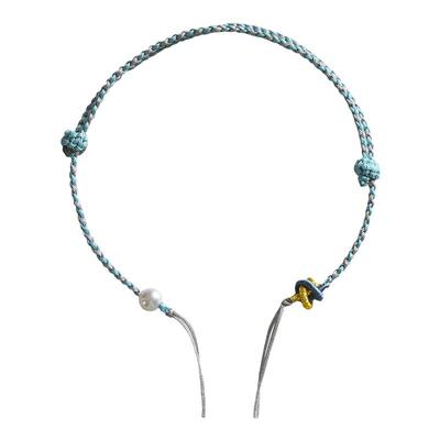 手工编织手链女DIY半成品可穿珍珠平安扣貔貅路路通编绳黄金手绳