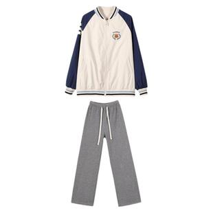 中学生休闲套装运动服棒球服秋冬女时尚洋气高初中生两件套少女