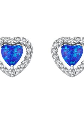 摩典925银轻奢澳宝小众心形戒指