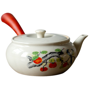 碌心 茶壶侧把壶球状滤孔均匀实木侧把手感舒适出水流畅断水利落